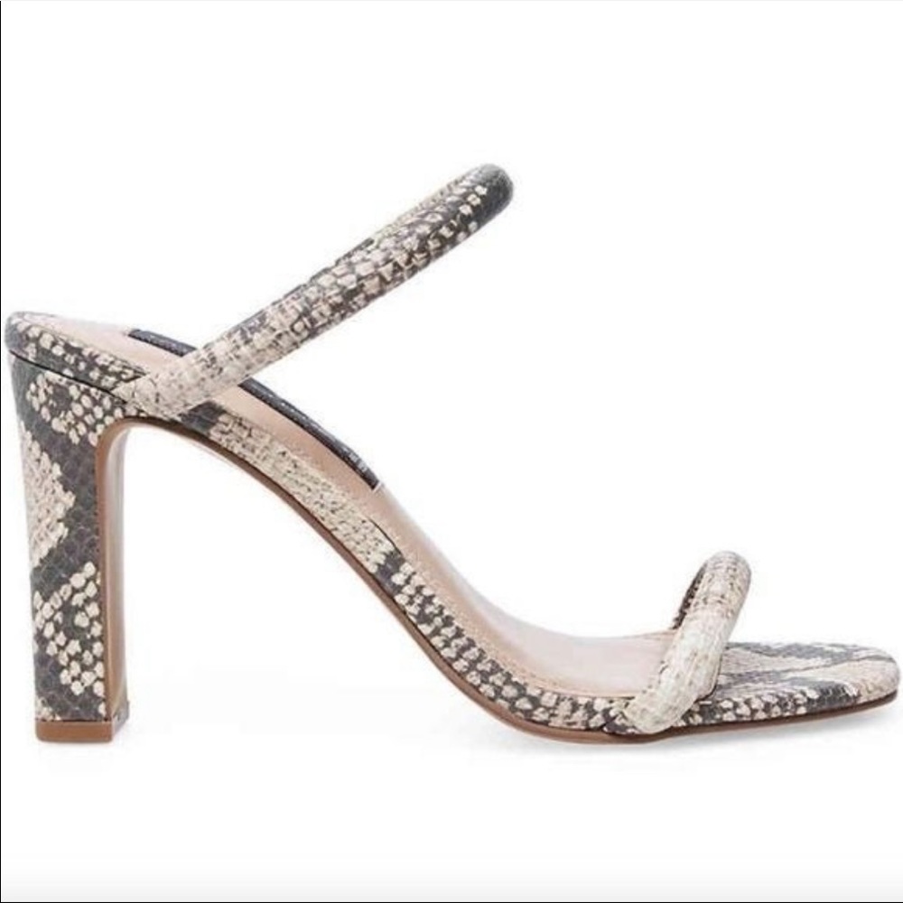 Steven New York Jacee Size 7.5 Snake Print Faux Leather Slip On Block Heel
